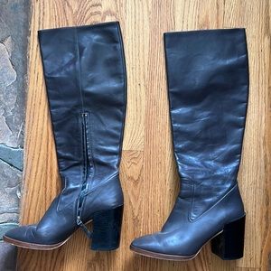 Zara knee high grey boots